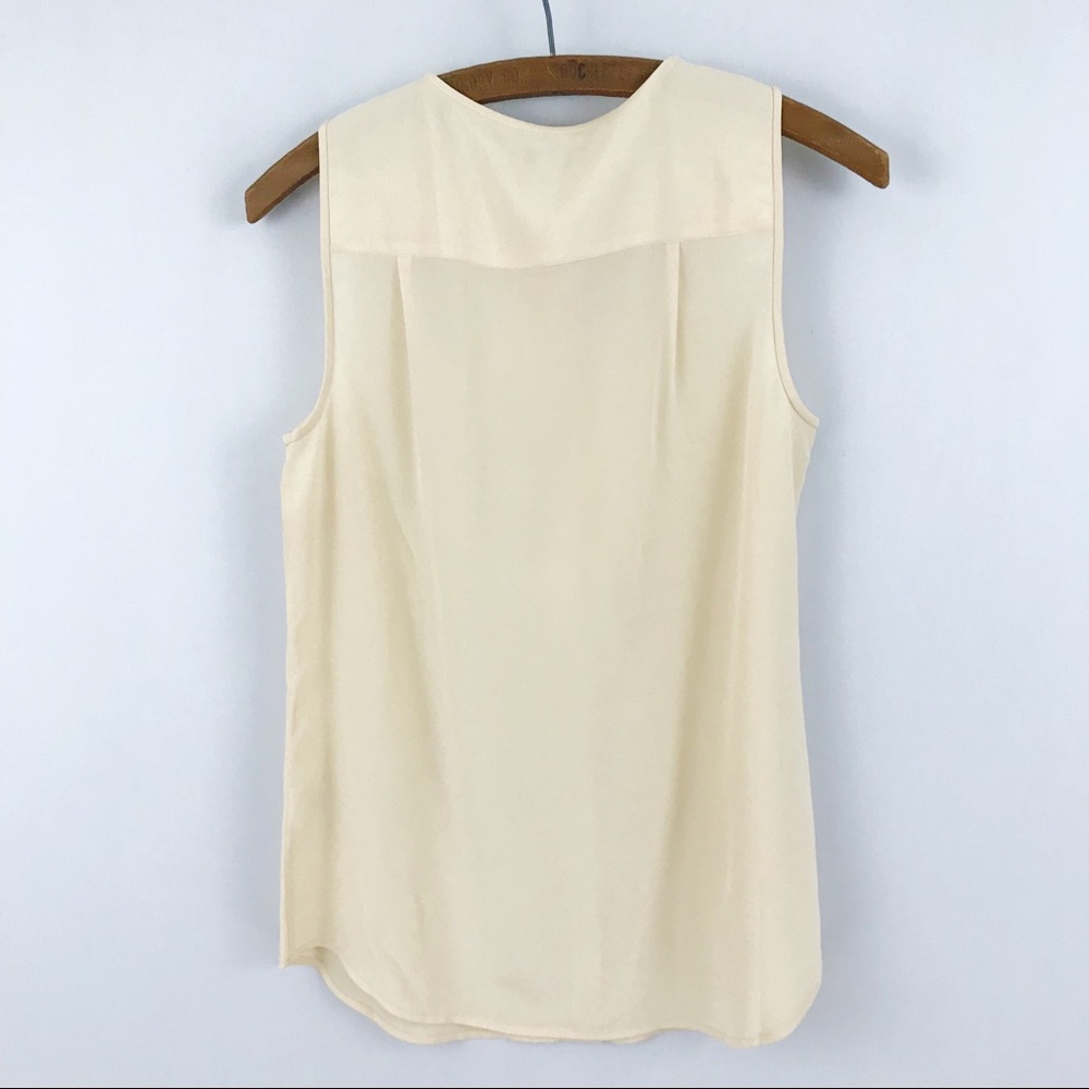 NEW J Crew Cream Silk Ruffle Blouse Tank Top - Picture 2 of 5